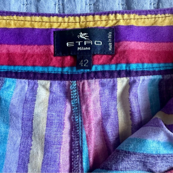 Etro 70s-inspired colorful striped mini shorts - Picture 3 of 3